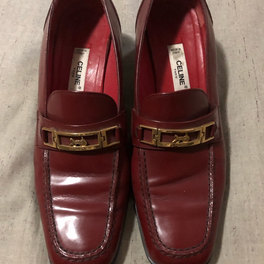 BURGUNDY CELINE LOAFERS size 7 - Need to Break In